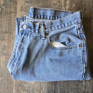 Vintage Levi's 550 Light Blue Straight Leg Jeans 36x32 Coastal Cowgirl High-Rise